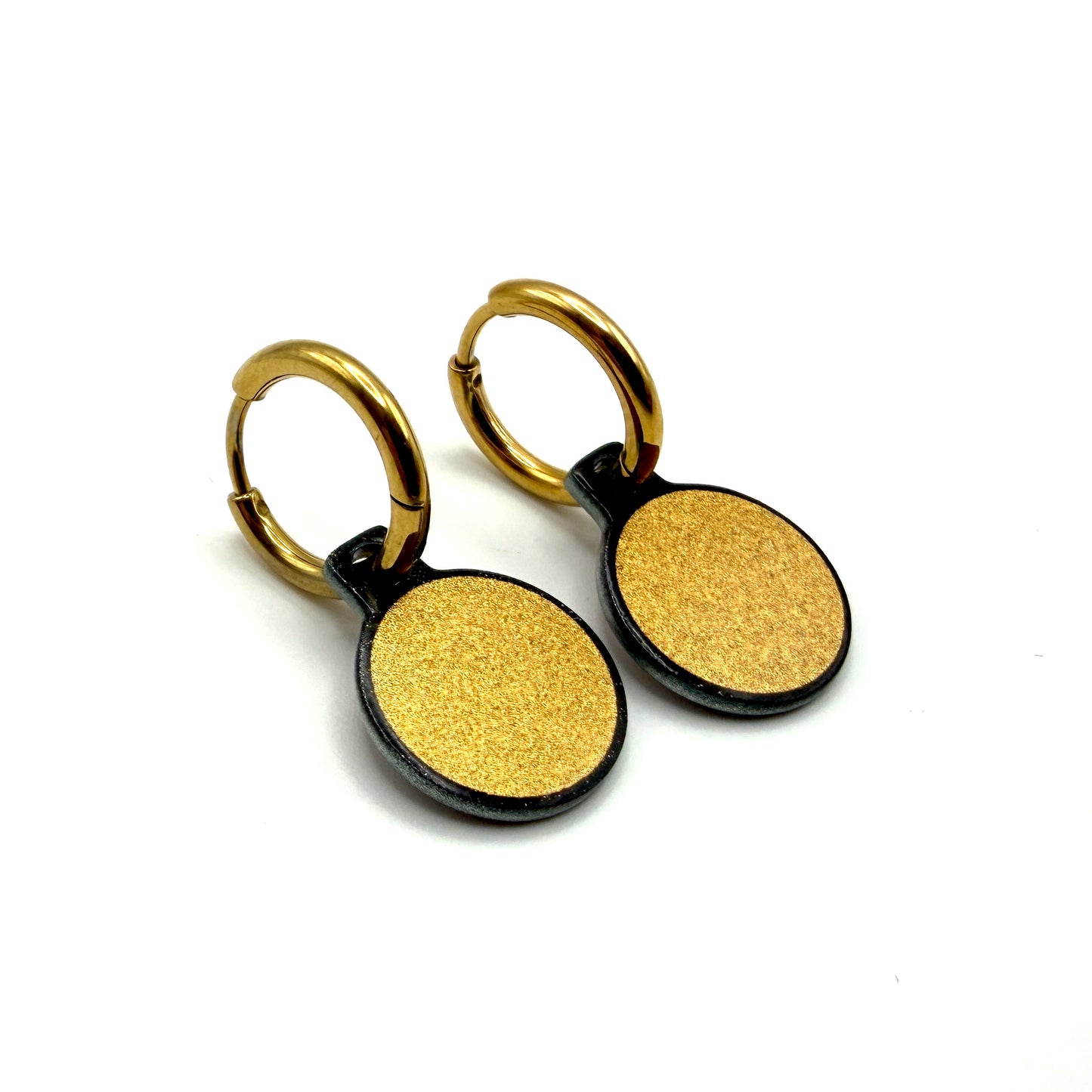 Solo gold & Rosegold plain metallic oorbellen