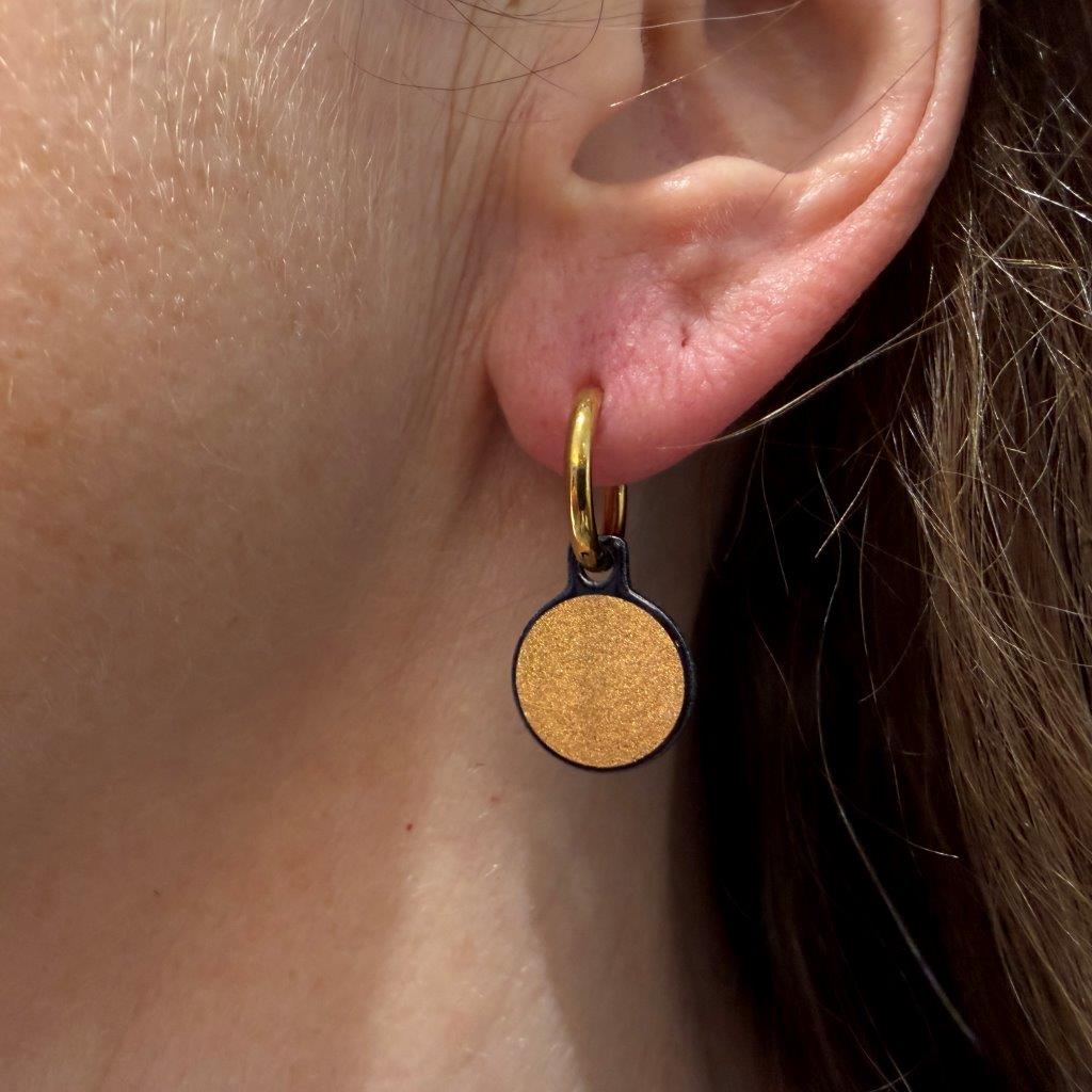 Solo gold and rosegold metallic oorbellen