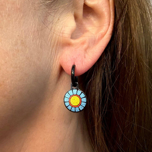 Sugar Skulls flowers metallic oorbellen
