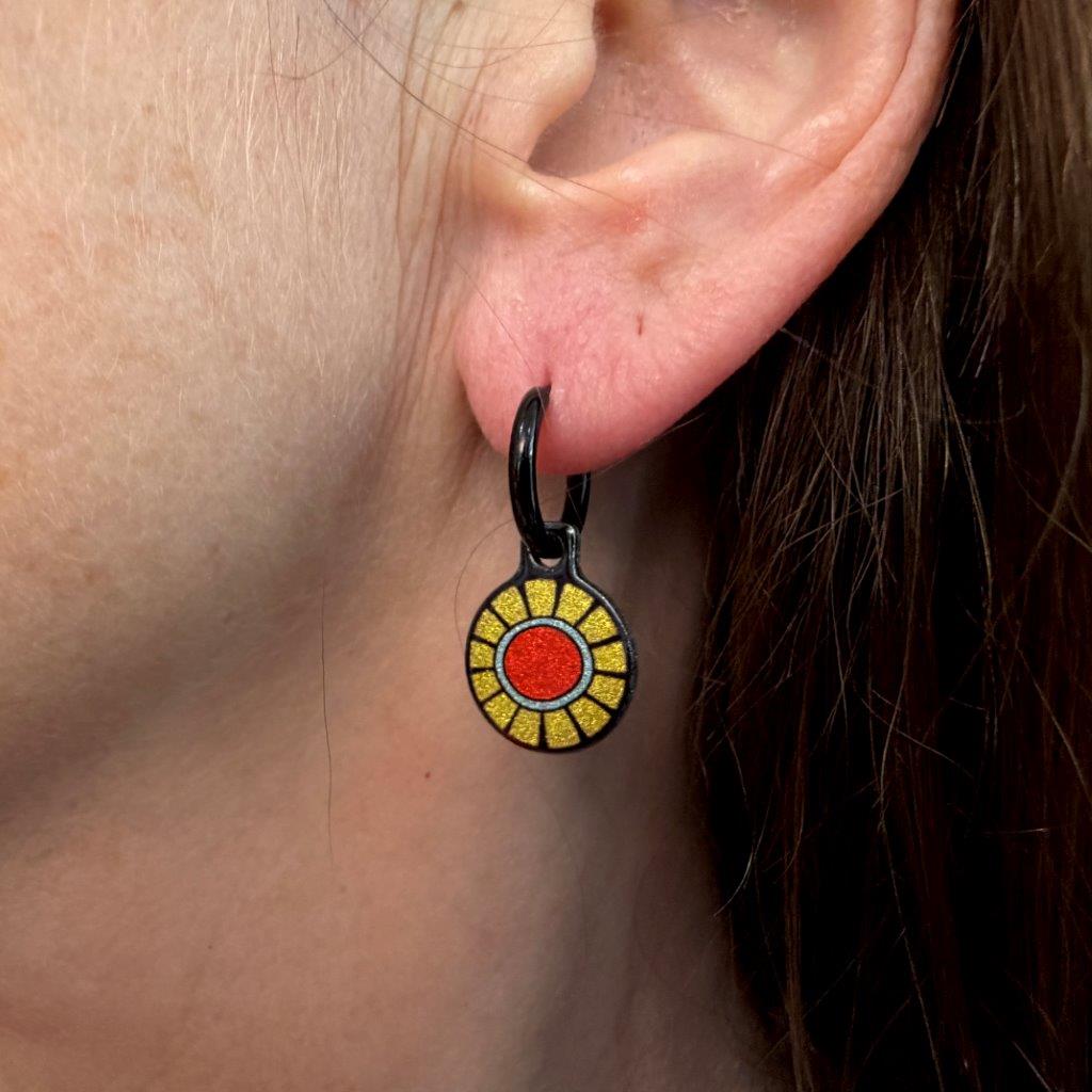 Sugar Skulls flowers metallic oorbellen