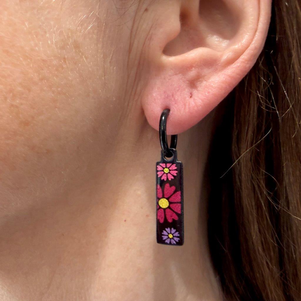 Sugar Skulls sunny flowers metallic oorbellen