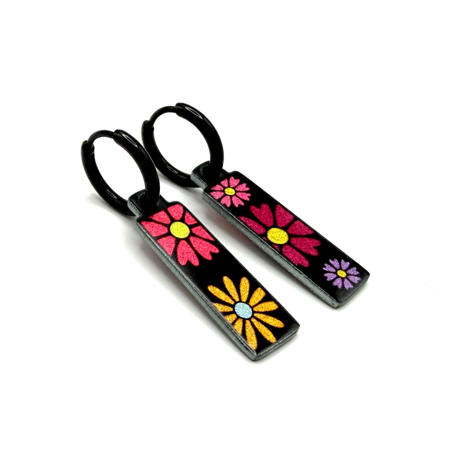 Sugar Skulls sunny flowers metallic oorbellen