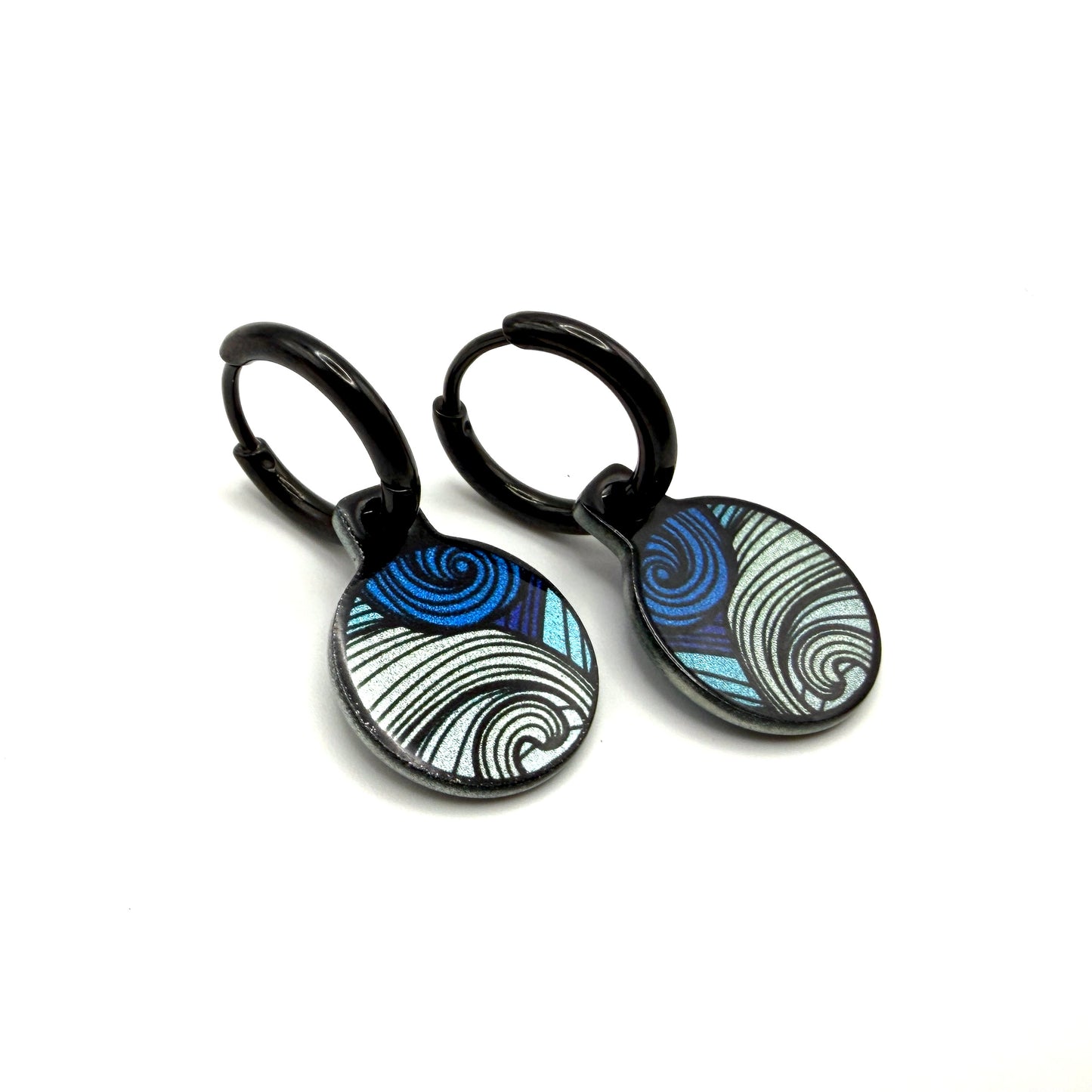 Waves Lines Haiti beach metallic oorbellen