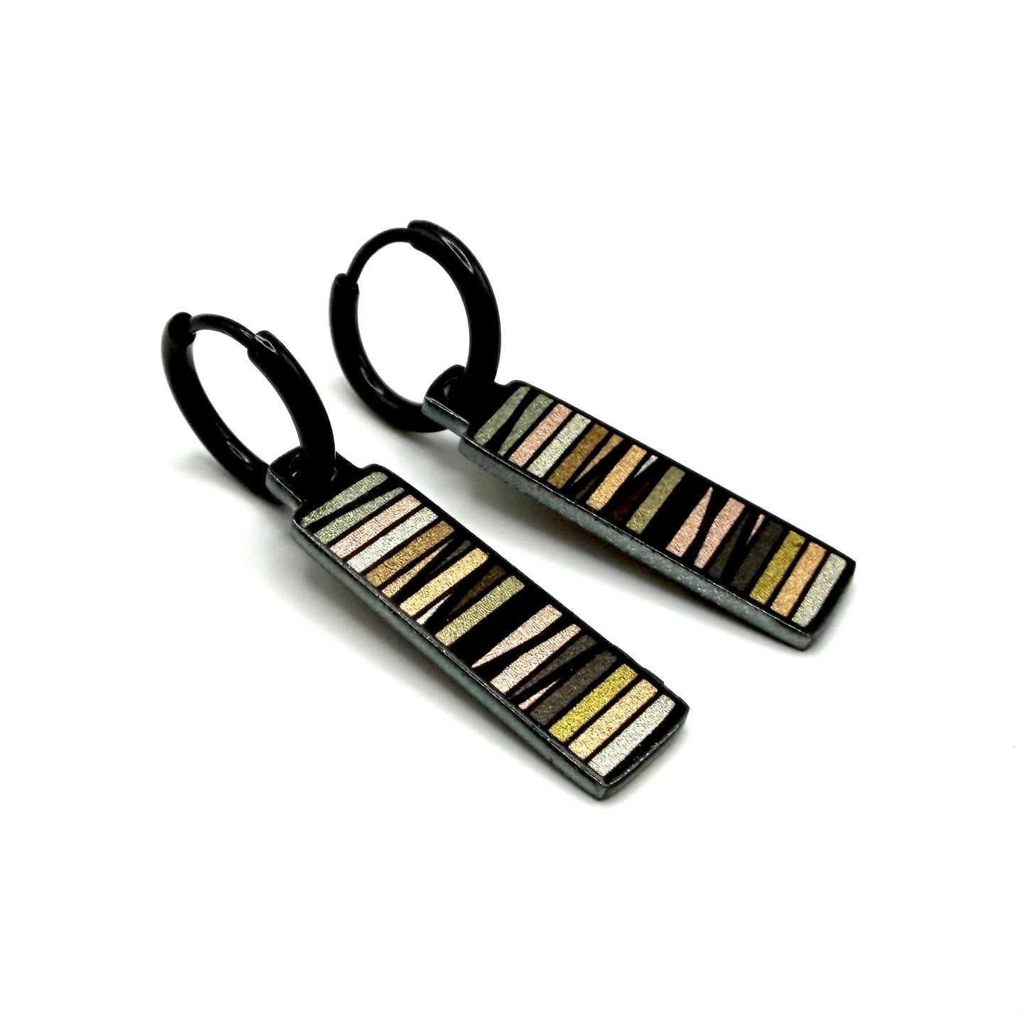 Waves Mosaic earthy metallic oorbellen