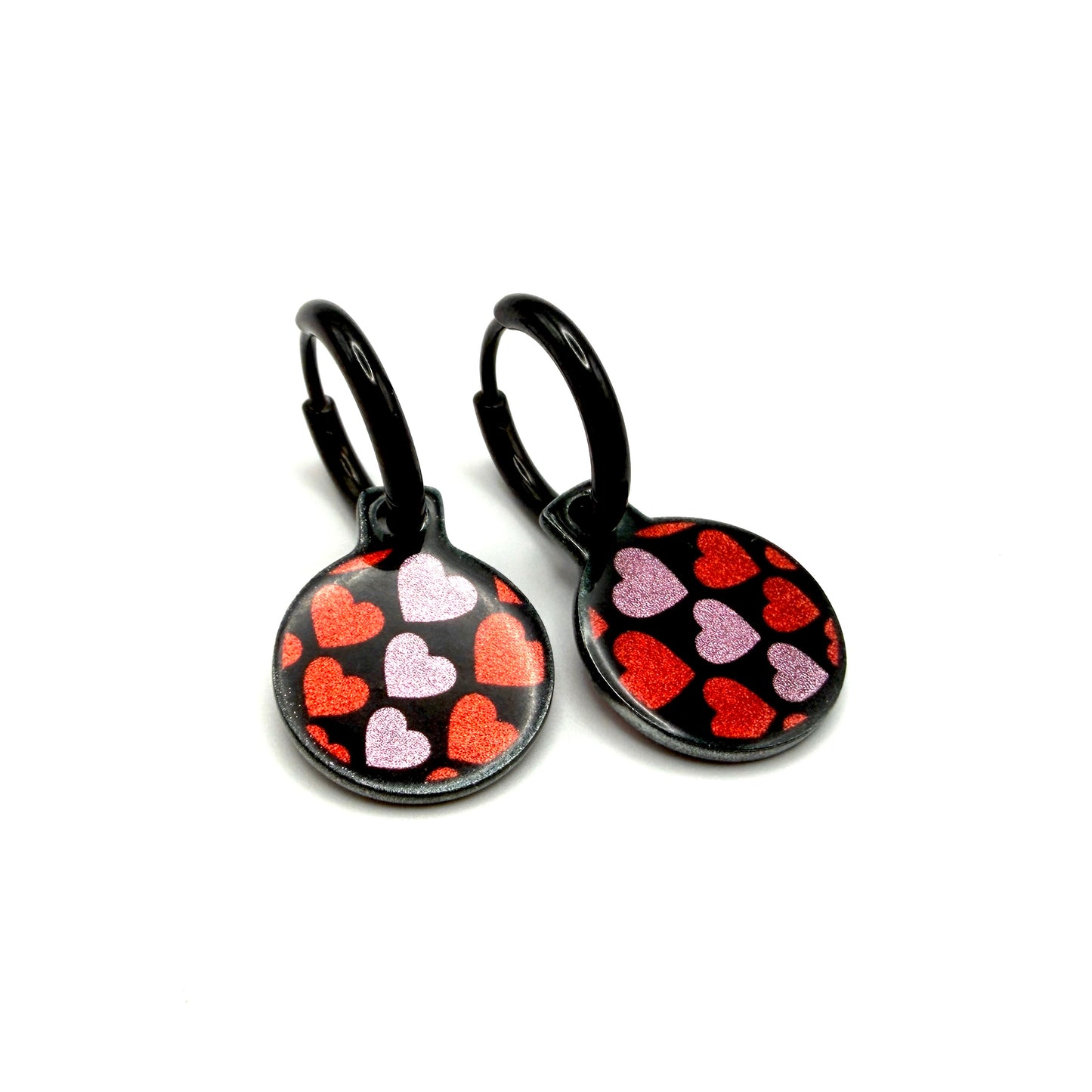With love red and rose metallic oorbellen