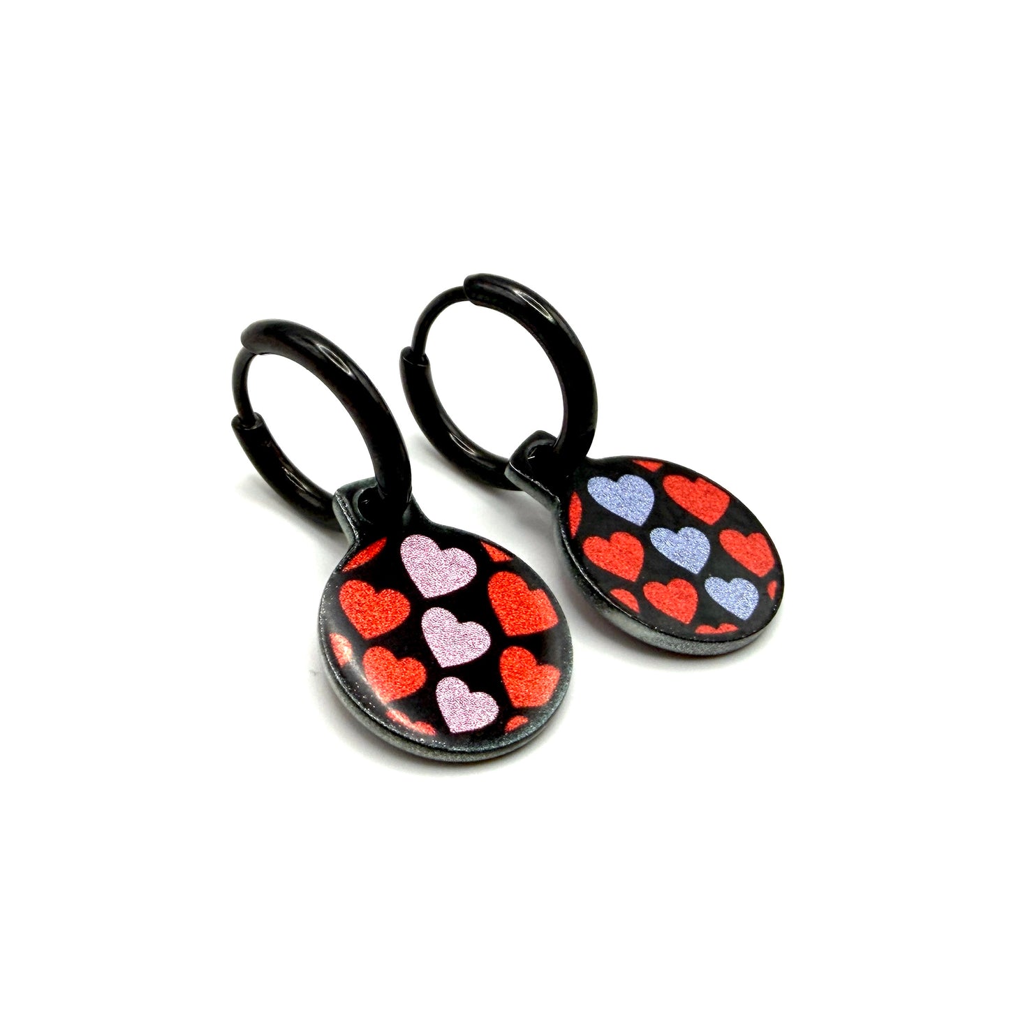 With love red and rose metallic oorbellen