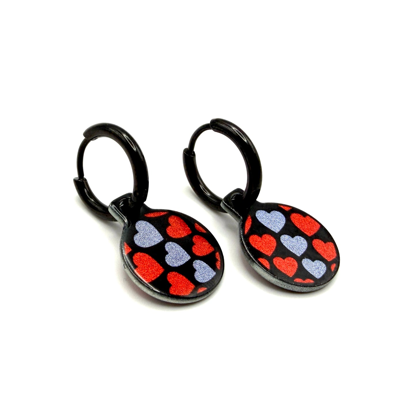 With love red and rose metallic oorbellen