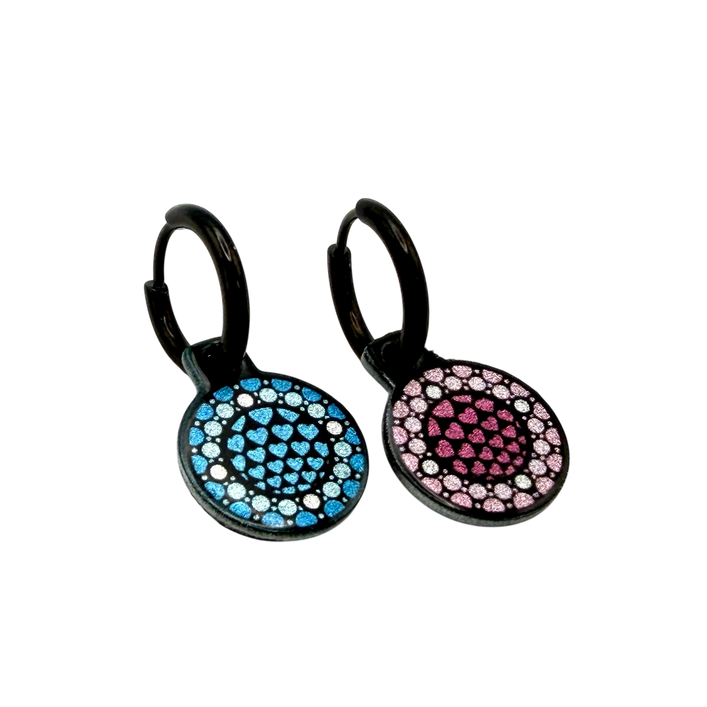 With love petrol and pink metallic oorbellen