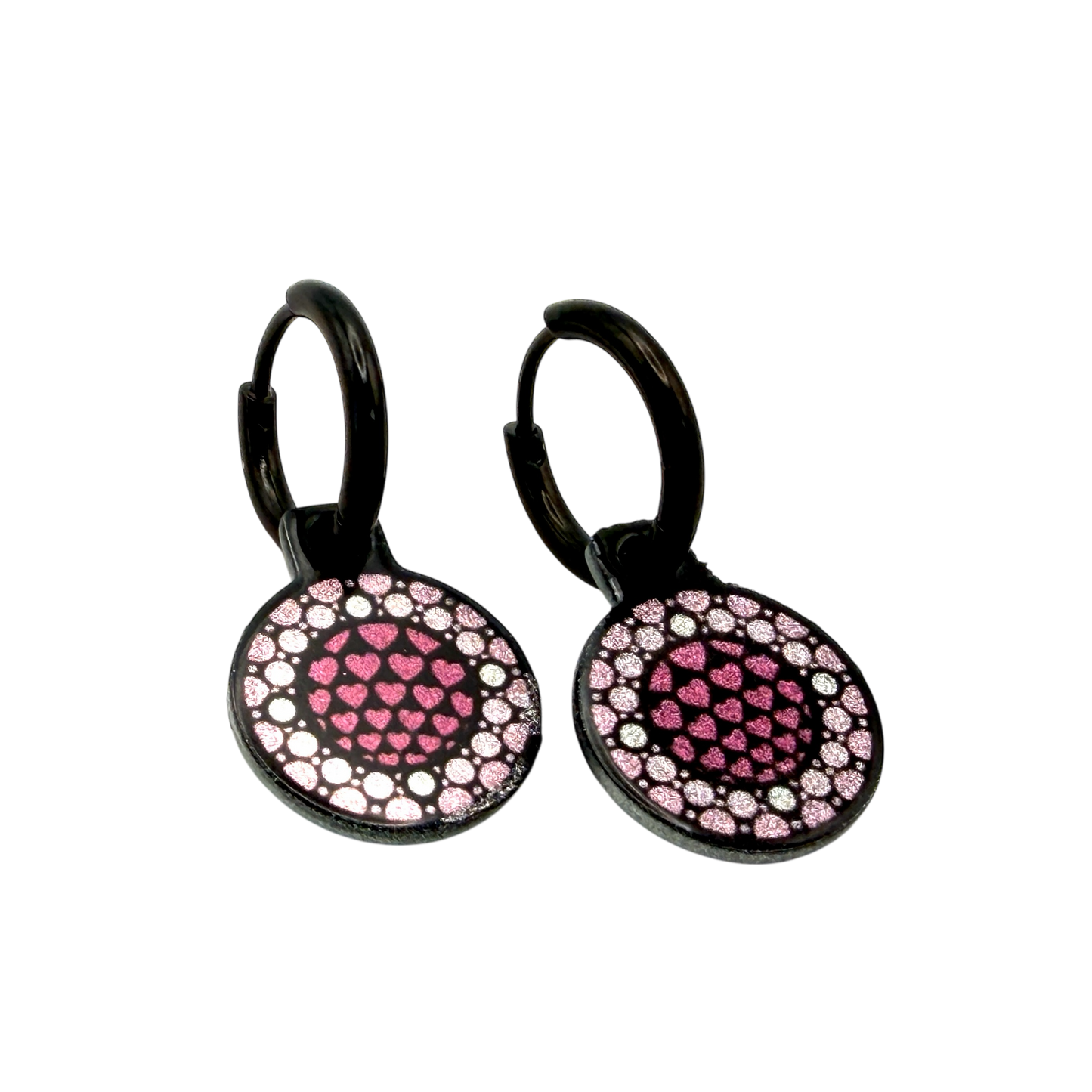 With love petrol and pink metallic oorbellen