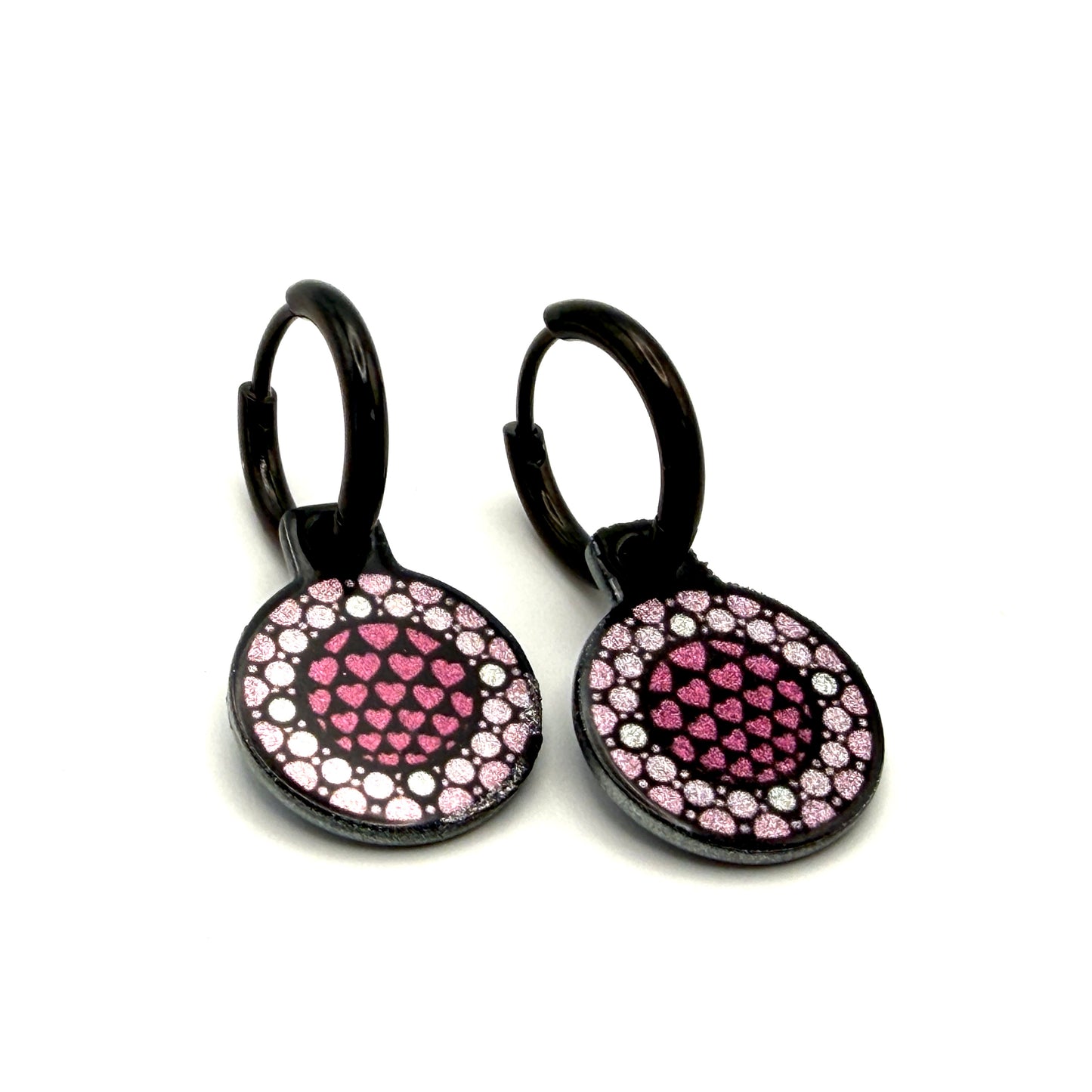 With love petrol and pink metallic oorbellen