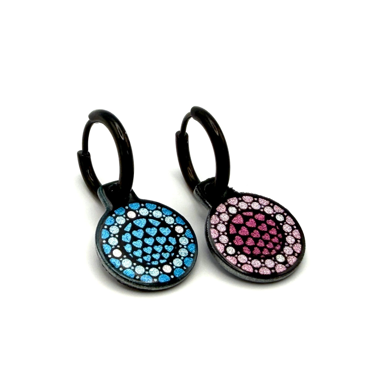 With love petrol and pink metallic oorbellen