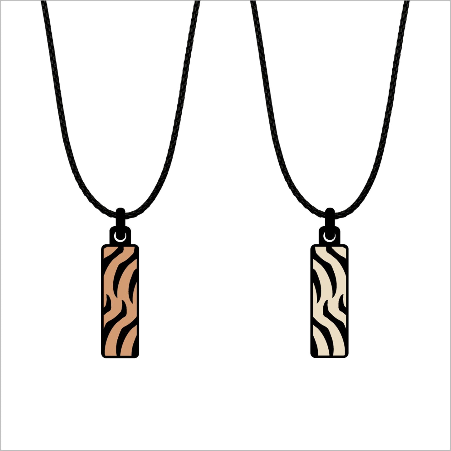 Zebra titanium & rosegold |Minimalistische hanger